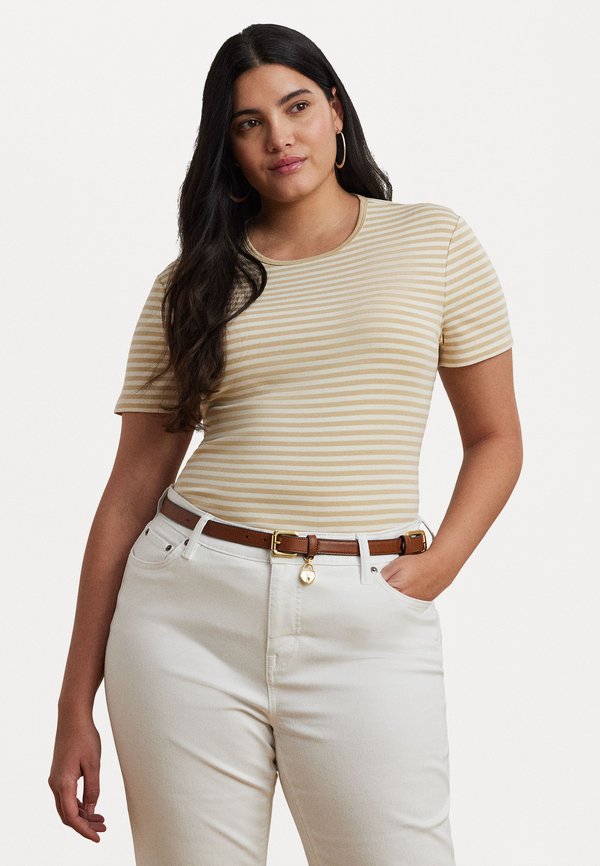 ALLI STRIPED STRETCH COTTON CREWNECK TEE - Print T-shirt