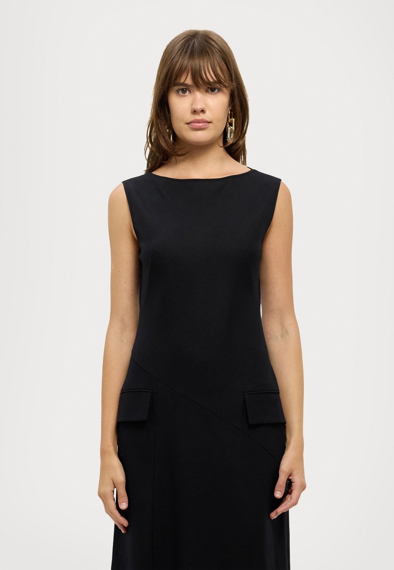 alberta ferretti black dress Satin and lace evening dress main image 0