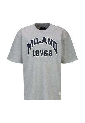 OVERSIZED TAMARO COLLEGE - T-Shirt print - grey melange