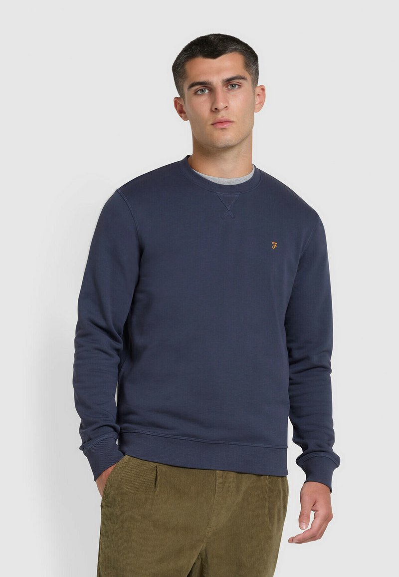 Farah TIM SLIM FIT CREW NECK - Sweater - liquorice blue