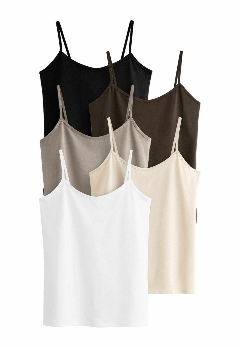 THE SET - 5 PACK THIN STRAP REGULAR FIT - Top - black nude white, Extindeți