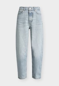 DENIM TROUSER, RELAXED FIT, CROPPED LENGTH, HIGH WAIST, BARREL LEG - Φαρδύ τζιν - stretch essential mid blue was