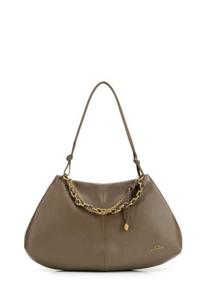 Brown leather handbag with a gold chain accent and a single shoulder strap, featuring the Wittchen brand logo in the corner.