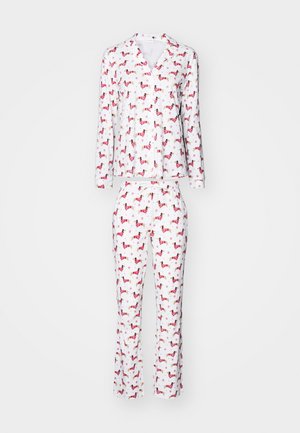 LASCANA XMAS PYJAMA SET - Nattdrakt - weiß gemustert