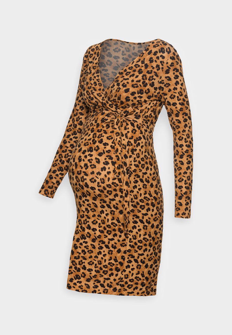 MAMALICIOUS MILLE TESS DRESS - Obleka iz džersija - brown