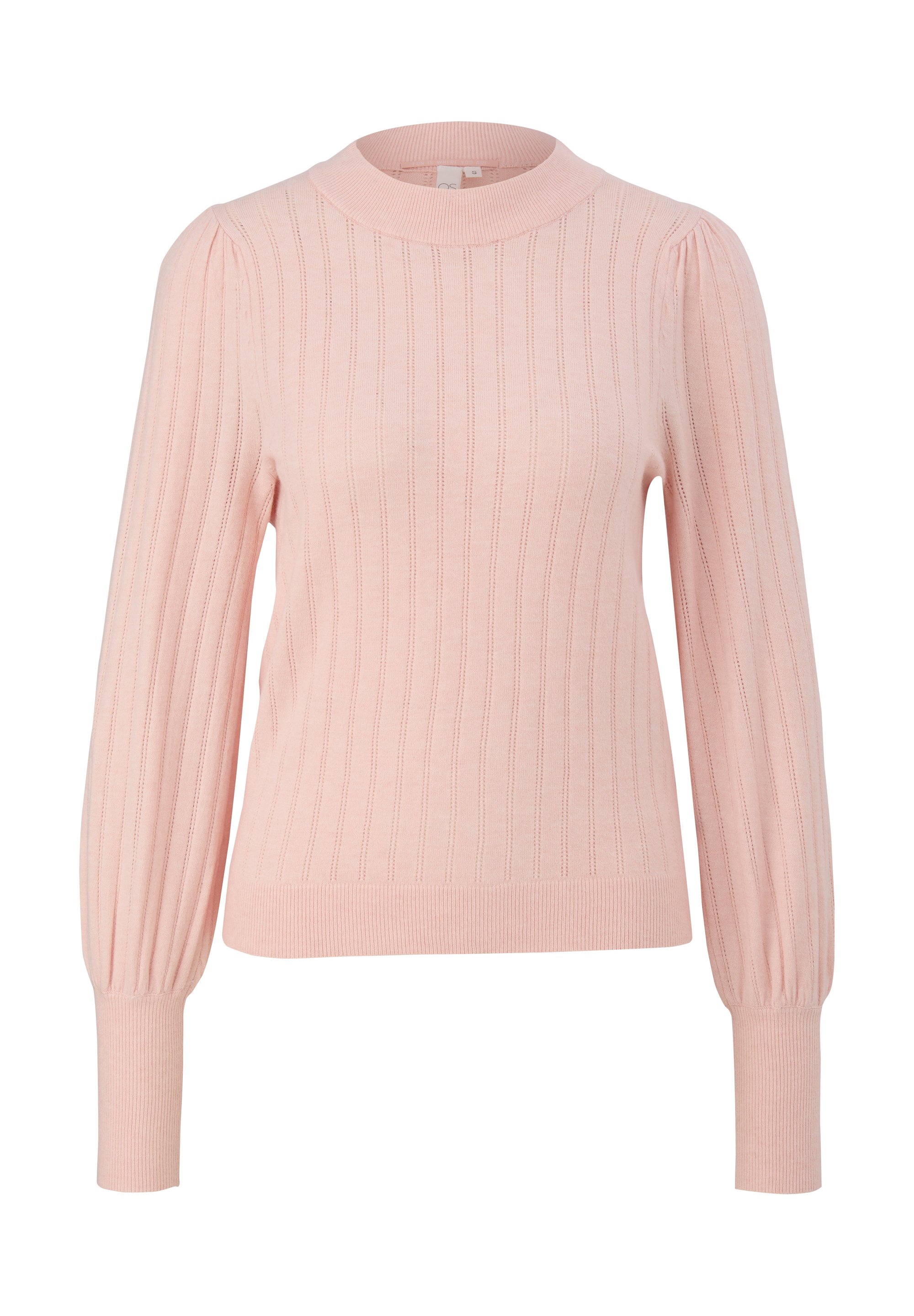 QS MIT AJOURMUSTER Strickpullover papaya/lachs