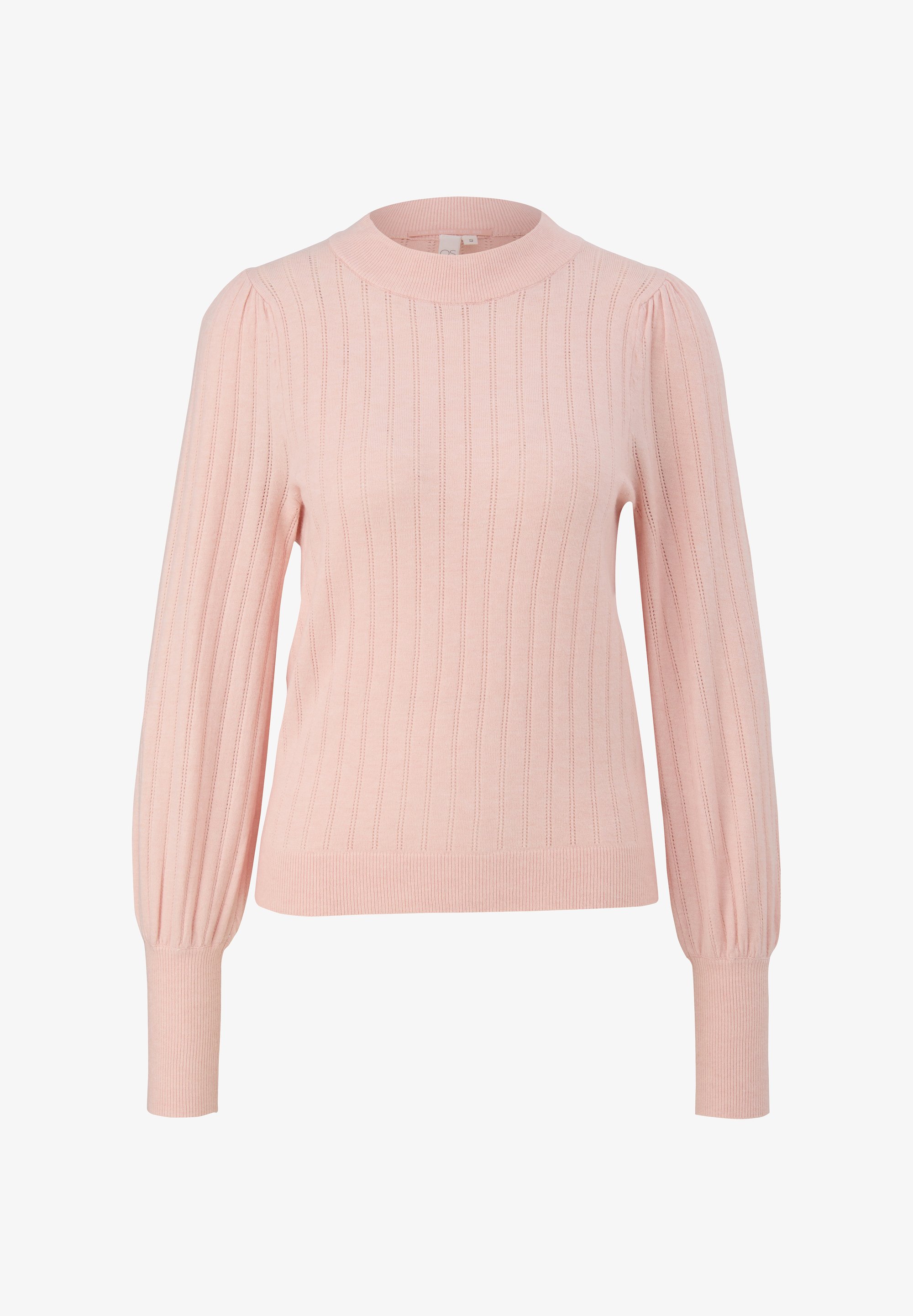 QS MIT AJOURMUSTER Strickpullover papaya/lachs