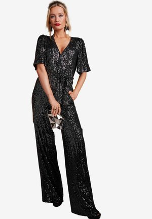 Love & Roses REGULAR FIT - SEQUIN FLUTTER SLEEVE - Jumpsuit - black