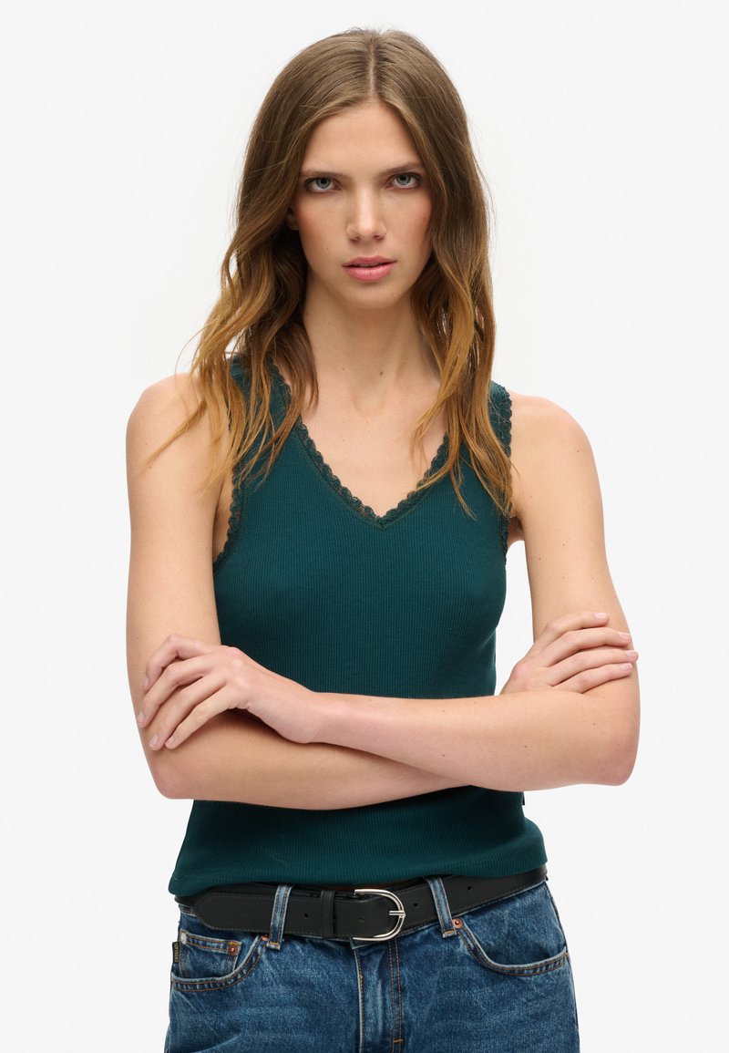 Superdry & Co TRIM - Top - dark pine green