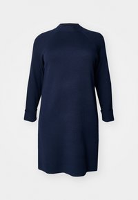 Vero Moda Curve VMCGOLD MIX HIGHNECK DRESS  - Abito in maglia - navy blazer