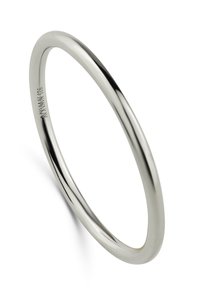 Sterling silver ring with a smooth, polished surface. Circular shape with a thin band. Marked with "925" for silver purity.