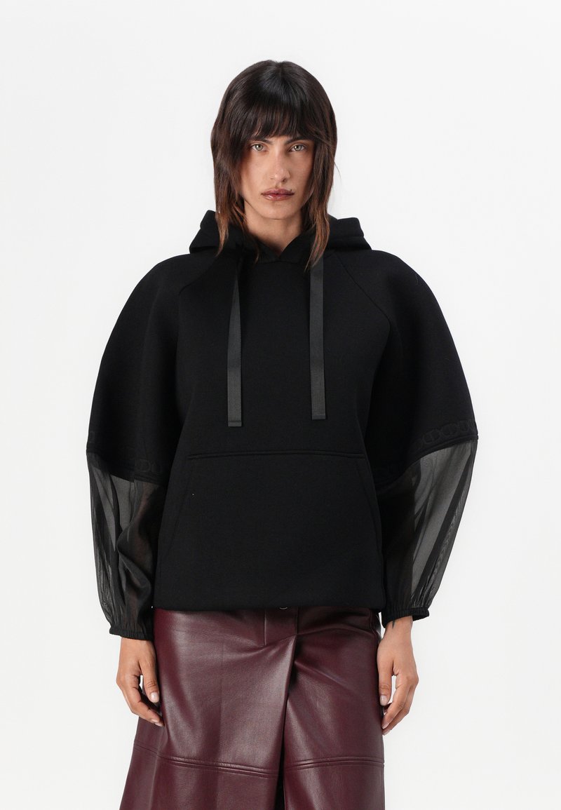 TWINSET KNITTED SWEATSHIRT - Kapuutsiga pusa - nero