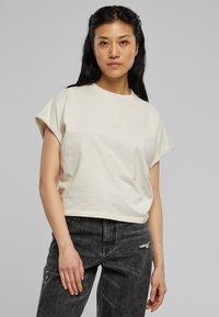 Urban Classics LADIES SHORT PIGMENT DYE CUT ON SLEEVE TEE - Pamata T-krekls - palesasphalt