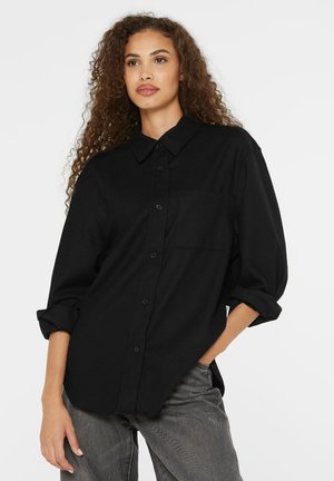 SENSES.THE LABEL, SENSES.THE LABEL LANGARMBLUSE AUS FLANELL - Hemdbluse - black