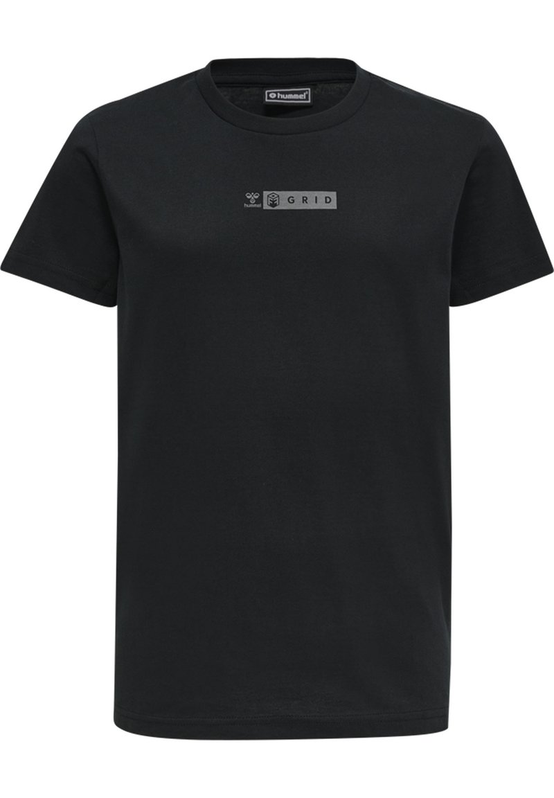 Hummel T-shirt print gemêleerd zwart