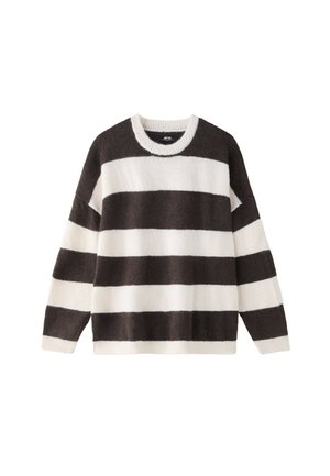 Stradivarius, OVERSIZE STRIPED JUMPER - Pullover - brown