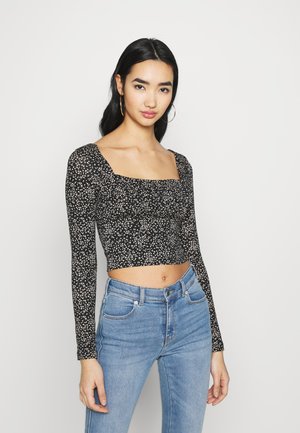 DITSY RUCHED BUST - Long sleeved top - black