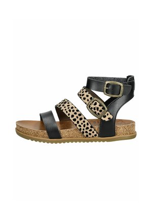 Platform sandals - tan black