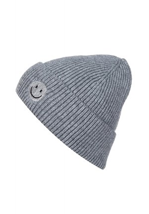 MIT SMILEY-STICKEREI - Beanie - grau