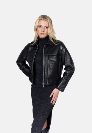 Freaky Nation Veste en cuir - black
