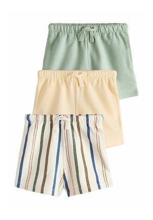 REGULAR FIT - TEXTURED 3 PACK   - Rövidnadrágok - sage green soft yellow and pastel stripe