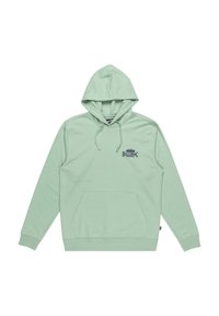 Sudadera con capucha de color verde menta, con un bolsillo tipo canguro, logo en el pecho y puños acanalados. Fabricada en suave material de algodón.