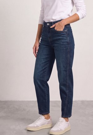 Street One, HIGH WAIST BARREL LEG JEANS IM LOOSE FIT - Jeans fuselé - dark blue washed