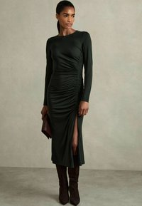 Reiss ROSIE RUCHED MIDI - Pouzdrové šaty - dark green