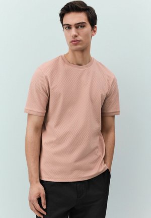 REGULAR FIT TEXTURED - Basic T-shirt - pink