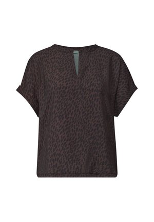 Street One, SHIRT MIT STRUKTURMIX UND SPLIT NECK - Blouse - molten earth