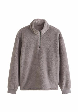 BORG ZIP NECK - Fleece trui - stone neutral