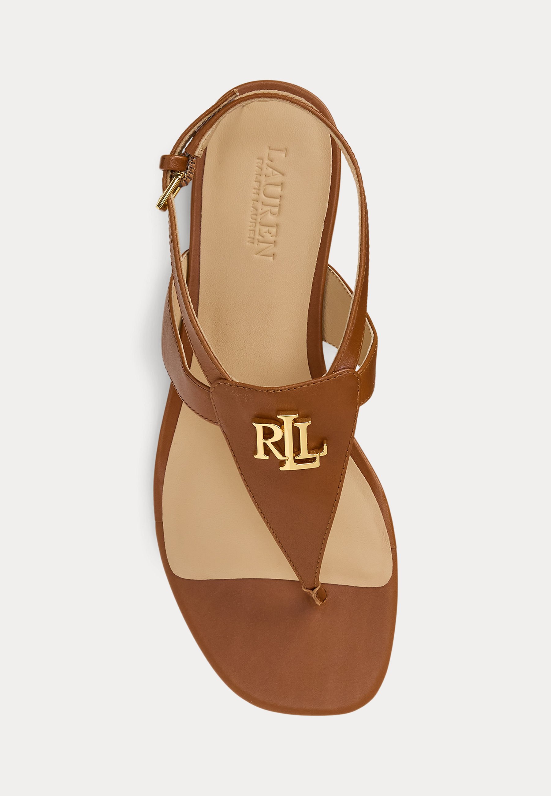 送料関税込み☆LAUREN RALPH LAUREN EVERLEY CALFSKIN SANDAL Everley Calfskin Slide Sandal