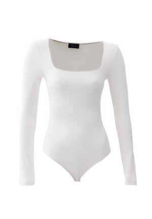 Bodysuit With Square Neck - T-Shirt Top - Longsleeve - ice milk