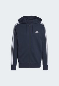 adidas Sportswear ESSENTIALS 3-STRIPES FULL-ZIP - Cipzáras pulóver - legend ink   white