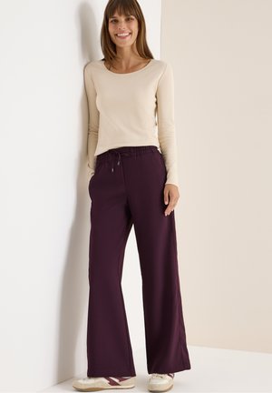 WIDE LEG  - Pantalon de survêtement - eggplant red