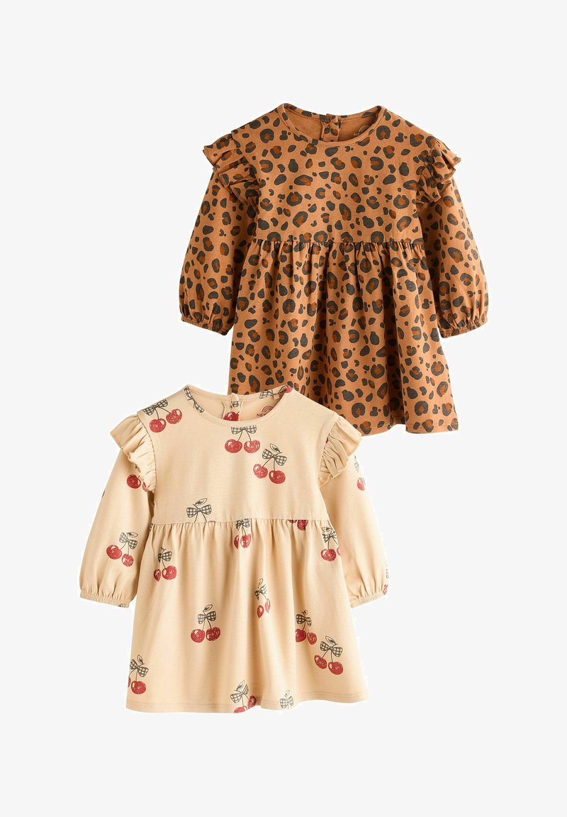 Next 2 PACK-REGULAR FIT - Jerseykjole - tan brown cream cherry animal print