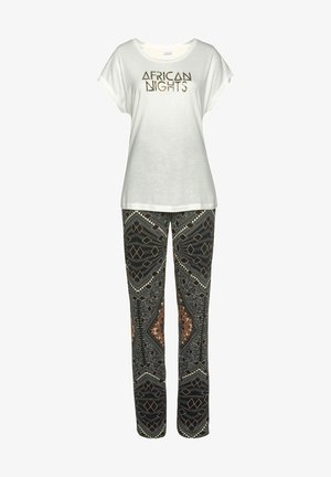 LASCANA, SET - Pyjamas - braun gemustert/ecru