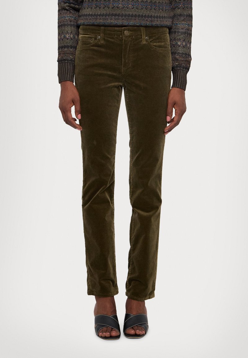 Lauren Ralph Lauren STRETCH CORDUROY STRAIGHT TROUSER - Pantaloni - botanic green
