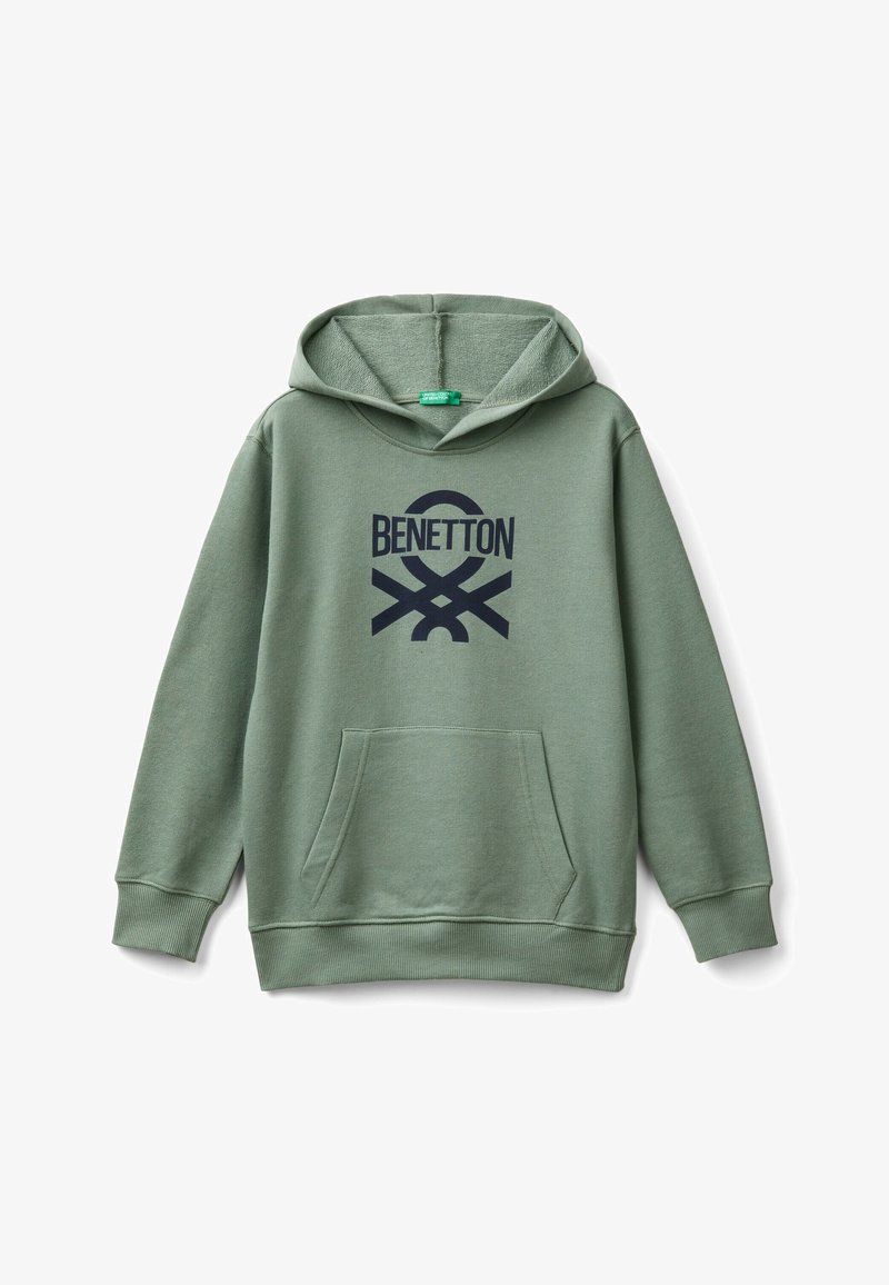United Colors of Benetton WITH POUCH CUFFS AND HEM AND LOGO AT FRONT - Sweatshirt - green