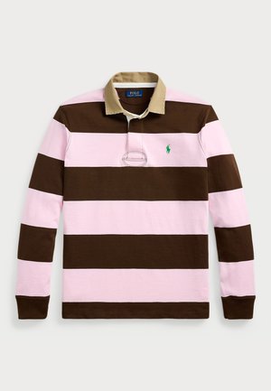 Polo Ralph Lauren CLASSIC FIT KHAKI-COLLAR RUGBY SHIRT - T-shirt à manches longues - carmel pink/chocolate mousse
