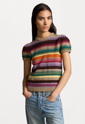 Polo Ralph Lauren STRIPED SHORT-SLEEVE JUMPER - Pullover - multi stripe