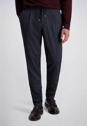 STRAIGHT FIT MIT KORDELZUG - Pantalon classique - dunkelblau