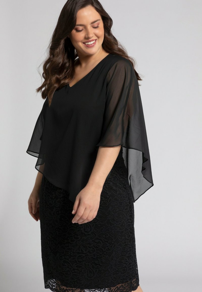 Ulla Popken DU SOIR EN BASE EN MANCHES 3/4 - Robe de soirée - noir