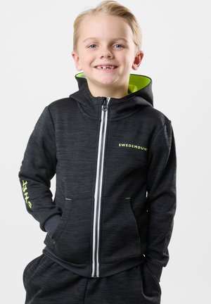LOGO - Sweatjakke - charcoal melange neon