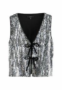 Next REGULAR FIT TIE FRONT SEQUIN  - Chaleco - silver