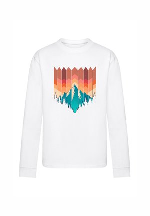 BERG SONNENUNTERGANG GEOMETRISCH - Long sleeved top - weiß