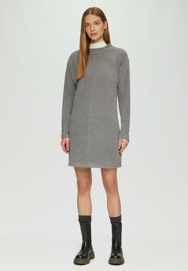 WEICHES MIT ZIERNAHT - Strickkleid - graphit