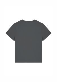 Graues T-Shirt mit kurzen Ärmeln aus leichtem Material, mit rundem Halsausschnitt und einer schlichten, glatten Textur ohne sichtbare Muster.