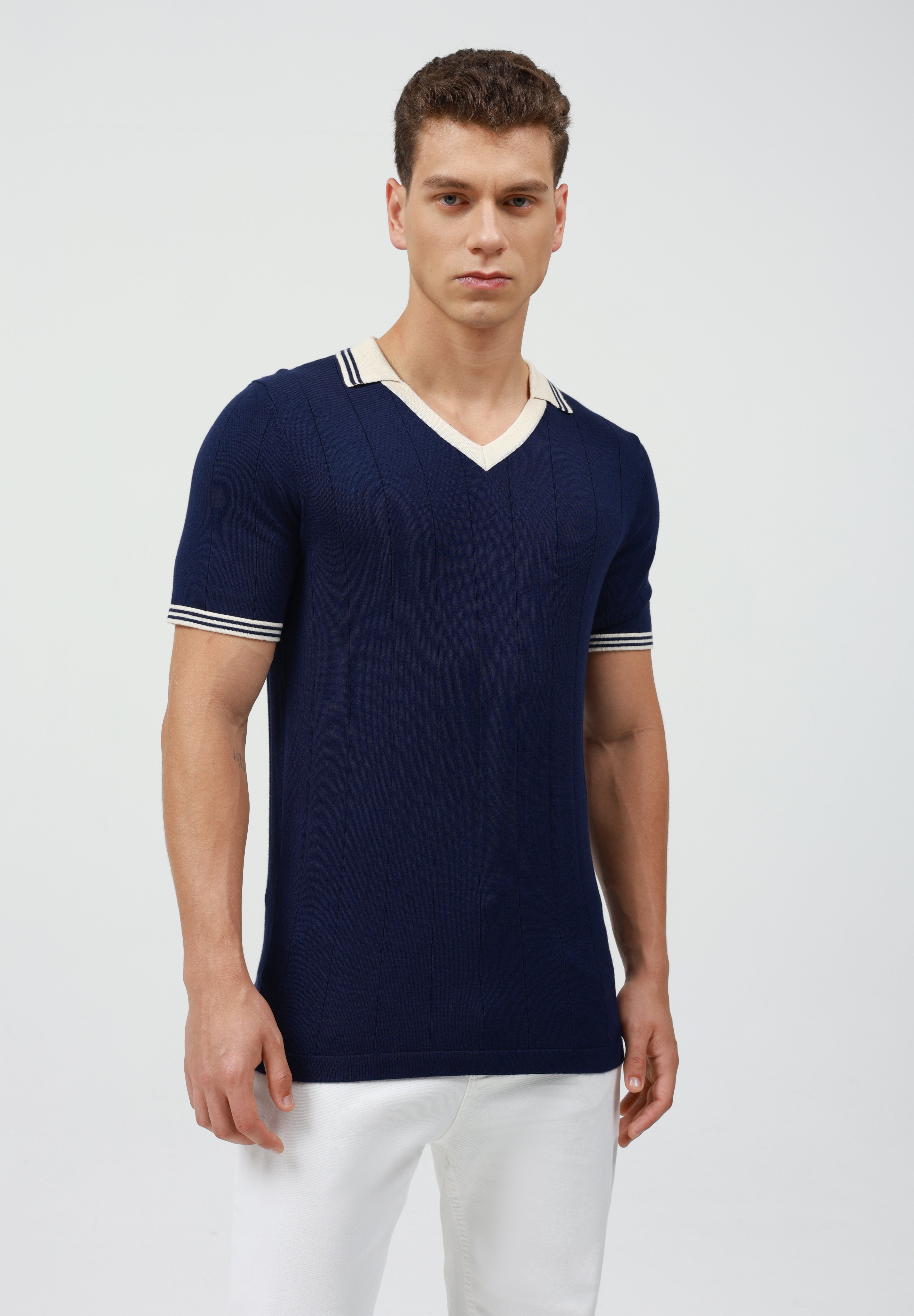 Pier One by Zalando Polo shirt - navy/ecru/dark blue - Zalando.co.uk