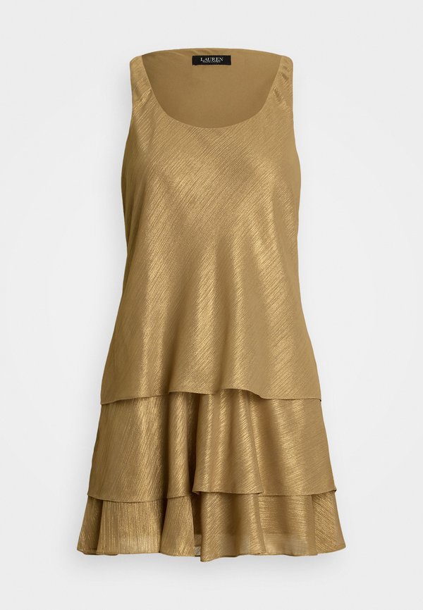 Metallic Chiffon Sleeveless Shift Dress - Cocktail dress / Party dress4